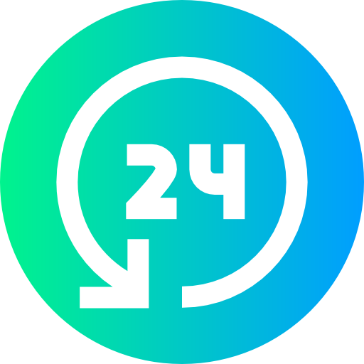 24 stunden Super Basic Straight Circular icon