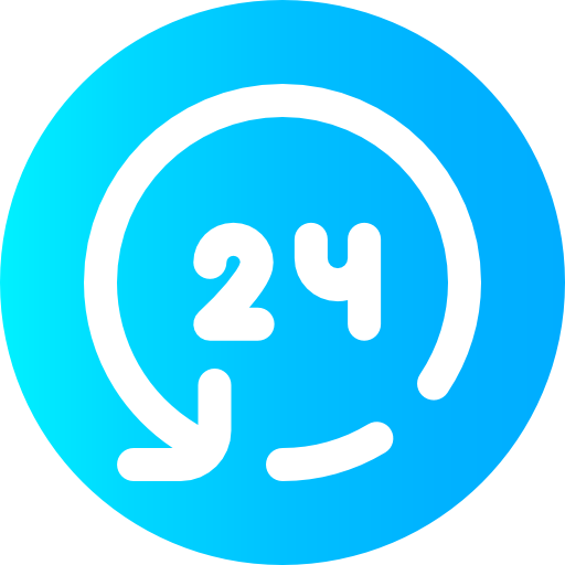 24 hours Super Basic Omission Circular icon