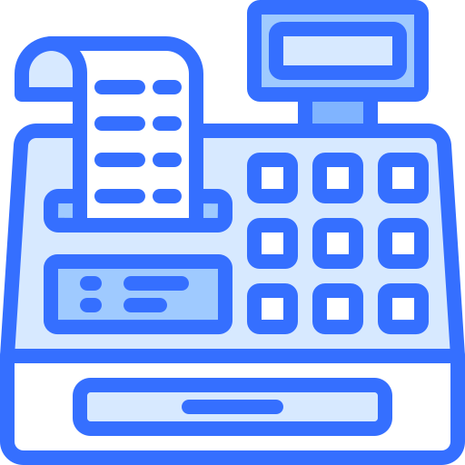 Cash register Coloring Blue icon