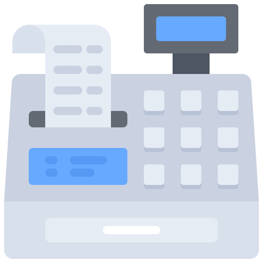 Cash register Coloring Flat icon