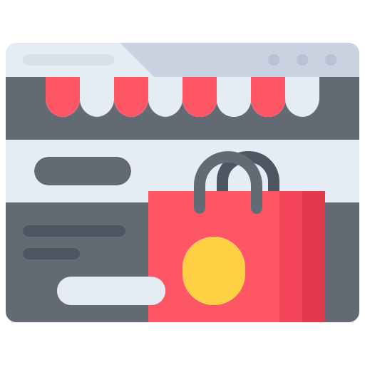 Online shop Coloring Flat icon