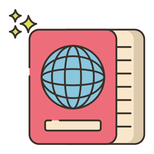 Заграничный пасспорт Flaticons Lineal Color иконка