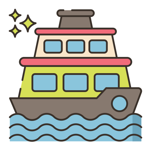 Yacht Flaticons Lineal Color icon
