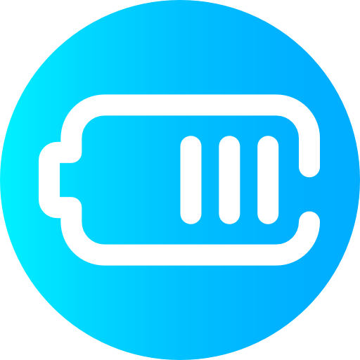 halve batterij Super Basic Omission Circular icoon