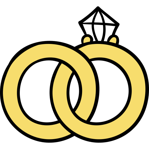 anillo de bodas Hand Drawn Color icono