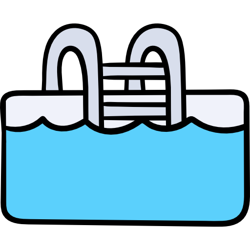 piscina Hand Drawn Color icono