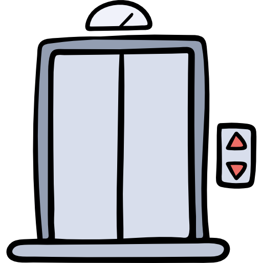 ascensore Hand Drawn Color icona