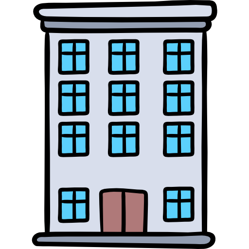 edificio Hand Drawn Color icona