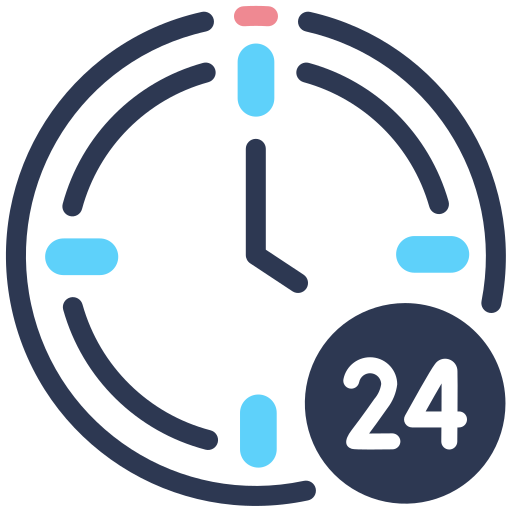 24 hours sign Generic color lineal-color icon