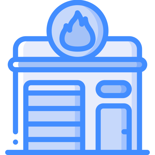 Fire station Basic Miscellany Blue icon