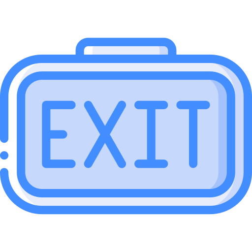 Fire exit Basic Miscellany Blue icon