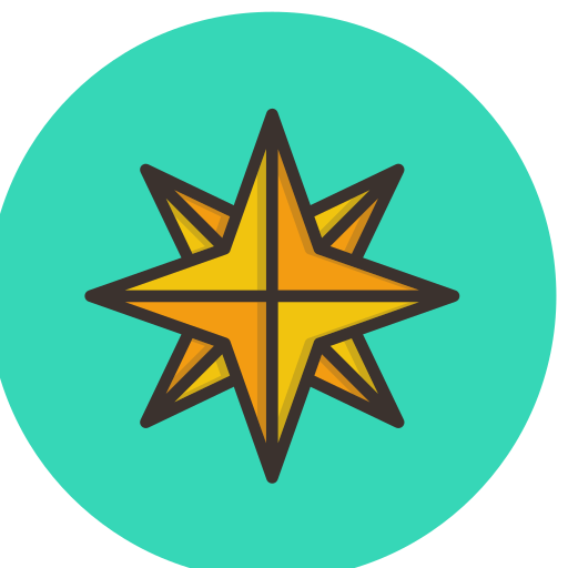 estrella Amogh Design Rounded Lineal Color icono