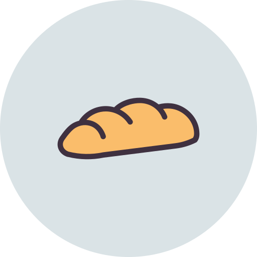 Bread Amogh Design Rounded Lineal Color icon