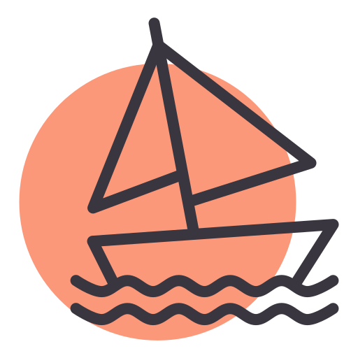 Boat Amogh Design Lineal Background Color icon