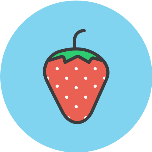 Strawberry Amogh Design Rounded Lineal Color icon
