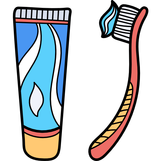 szczoteczka do zębów Hand Drawn Color ikona