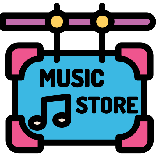 tienda de música Detailed Rounded Lineal color icono
