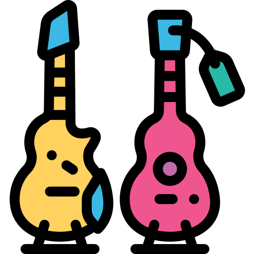 Guitars Detailed Rounded Lineal color icon