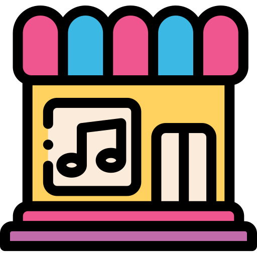 Music store Detailed Rounded Lineal color icon