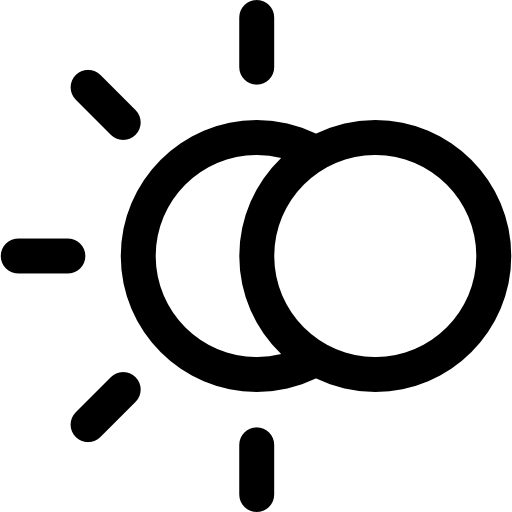 zonsverduistering Basic Rounded Lineal icoon