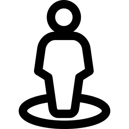 posizione umana Curved Lineal icona