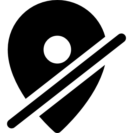 locatie verwijderen Curved Fill icoon