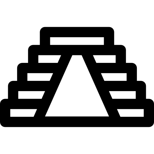 pirámide maya Curved Lineal icono