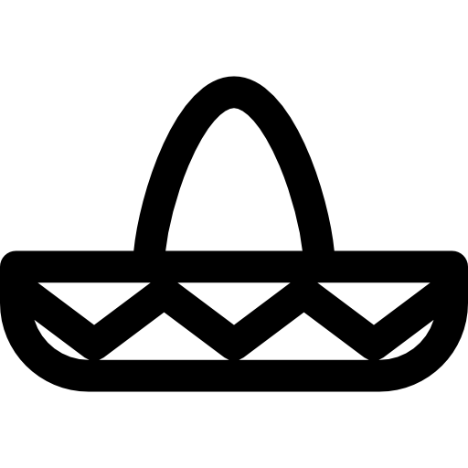 meksykański kapelusz Curved Lineal ikona