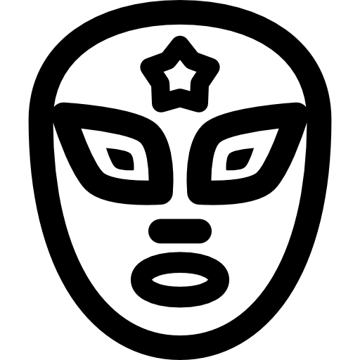 máscara mexicana Curved Lineal Ícone