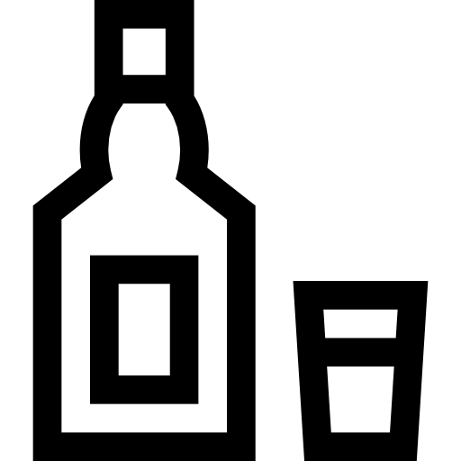 Бутылка и стакан текилы Basic Straight Lineal иконка