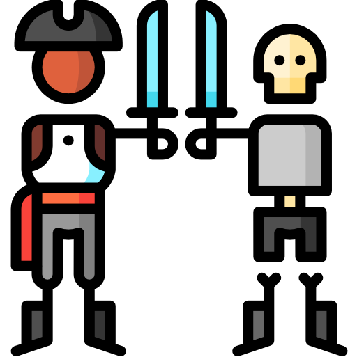 Pirates Puppet Characters Lineal Color icon