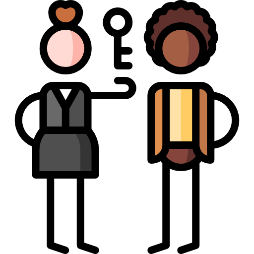check-in Puppet Characters Lineal Color icon