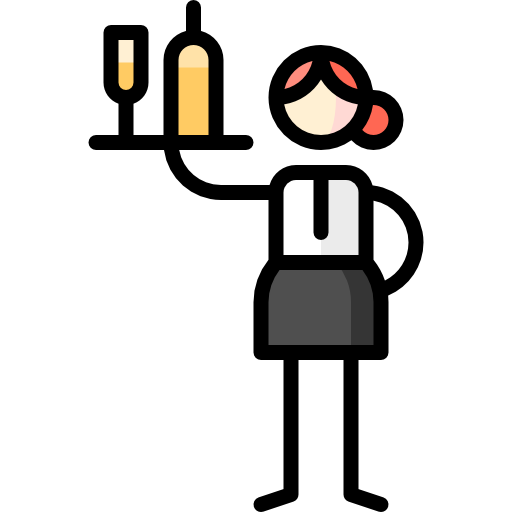 Waitress Puppet Characters Lineal Color icon