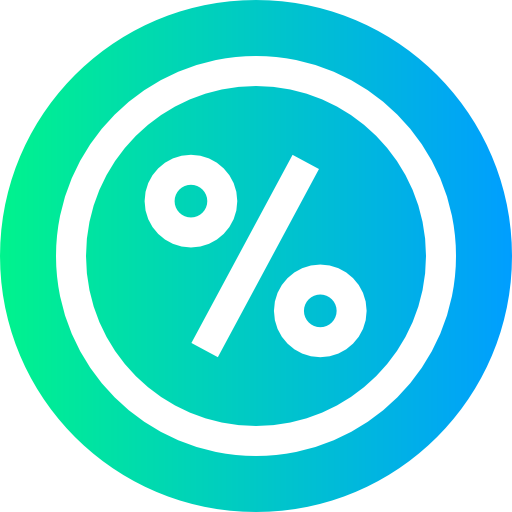 percentage Super Basic Straight Circular icoon