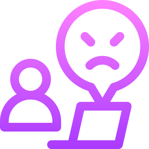 Angry customer Basic Gradient Lineal color icon