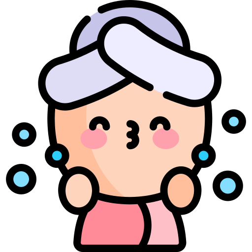 Facial cleansing Kawaii Lineal color icon