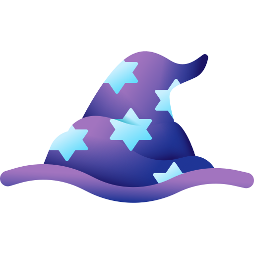 sombrero de mago 3D Color icono