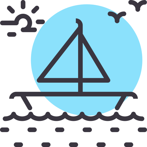 Boat Amogh Design Lineal Background Color icon