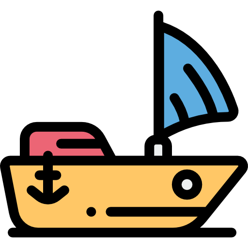 segelboot Detailed Rounded Lineal color icon