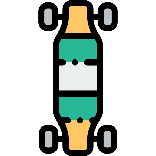 Longboard Detailed Rounded Lineal color icon