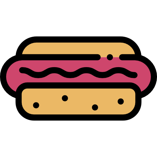 hotdog Detailed Rounded Lineal color ikona