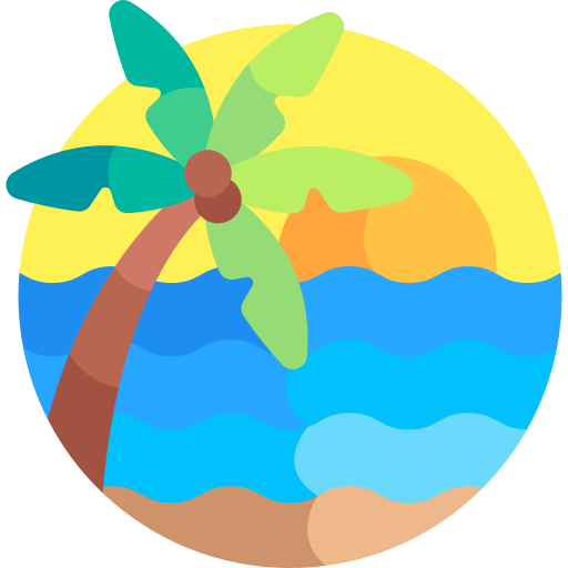 Beach Detailed Flat Circular Flat icon