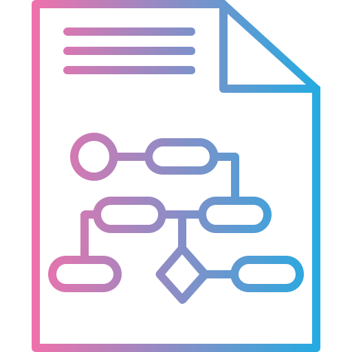 diagrama de fluxo Generic gradient outline Ícone