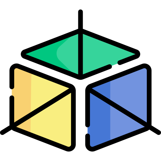 3d куб Kawaii Lineal color иконка