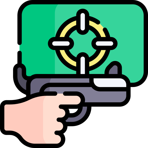 juego de disparos Kawaii Lineal color icono