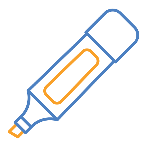 Highlighter Generic color outline icon