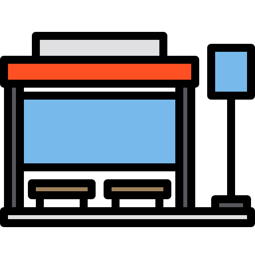 Bus stop xnimrodx Lineal Color icon