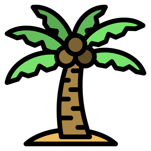 albero di cocco Generic color outline icona