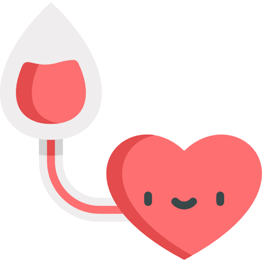 transfusión de sangre Kawaii Flat icono