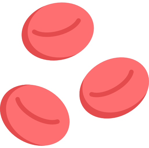 las células rojas de la sangre Kawaii Flat icono